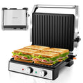 1600W 4-Slice Panini Press W/Timer Adjustable Temp