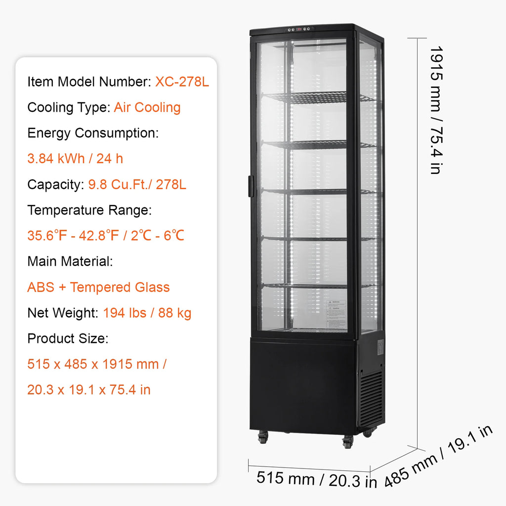 4.2 CF/115L Refrigerated Pastry Display Case Countertop