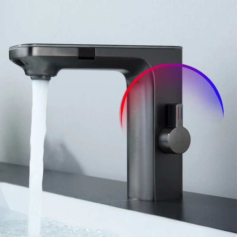 Gun Grey Smart Sensor Basin Digital Display