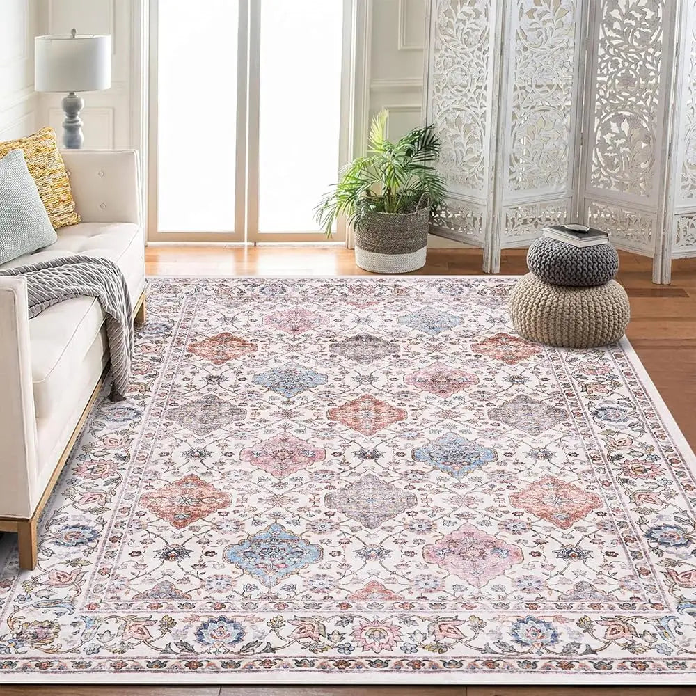 9x12  Washable Oriental Vintage Floral