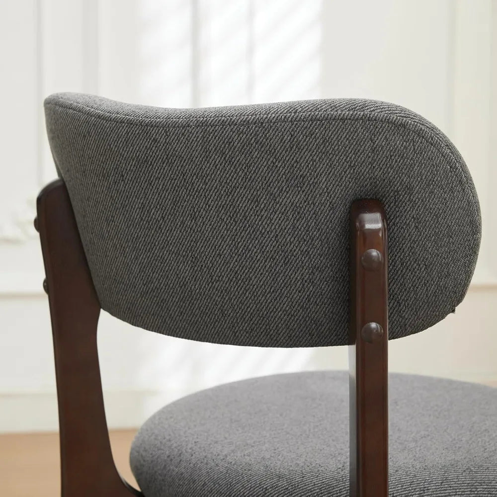6 Mid Century Modern Wood Upholstered