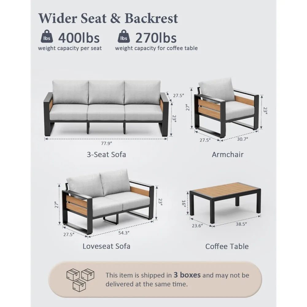 2-piece Aluminum Patio Chairs
