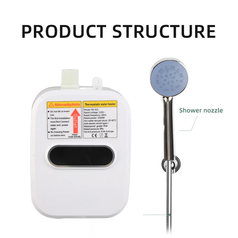 Small Instant Electric Water Heater LCD Display