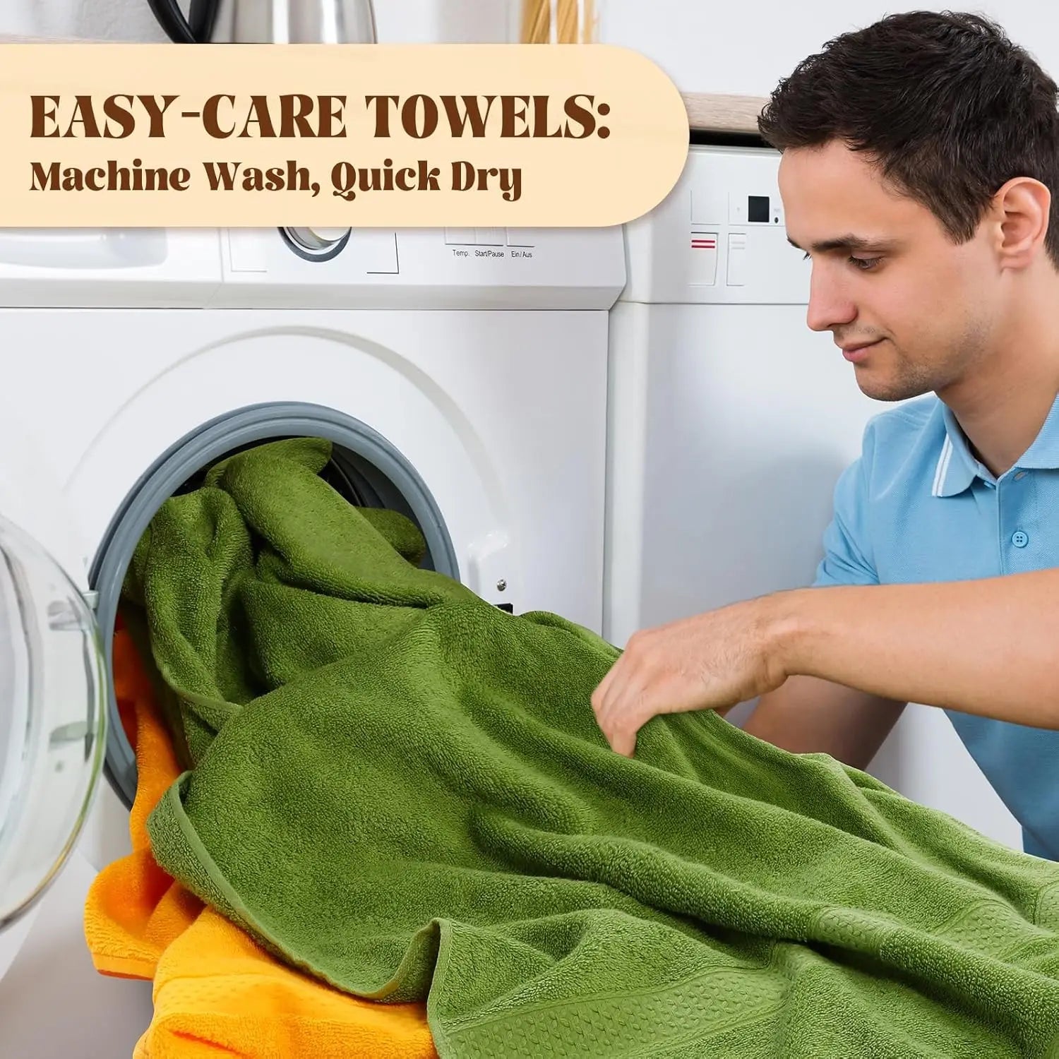 12-Pack Cotton Bath Towels 28x55"