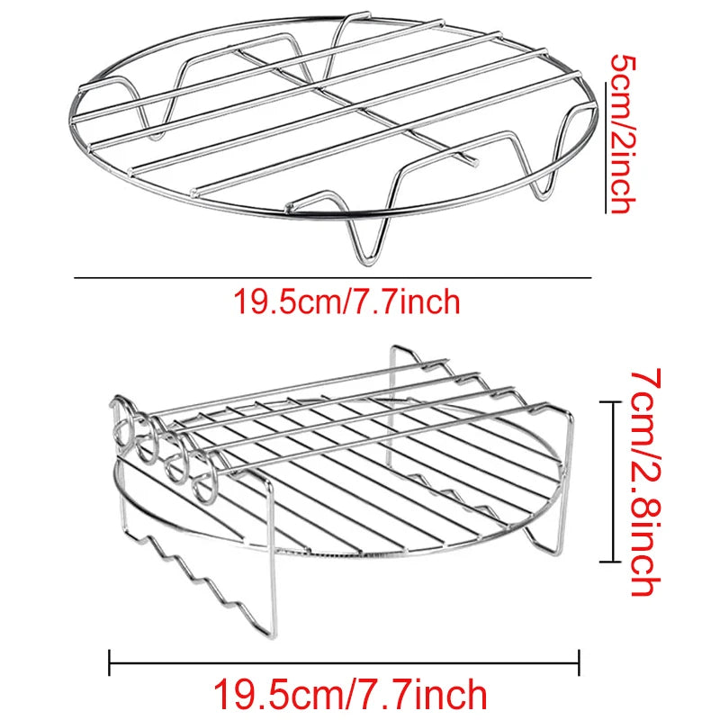 Air Fryer Baking Rack Metal Square/Round/Rectangle
