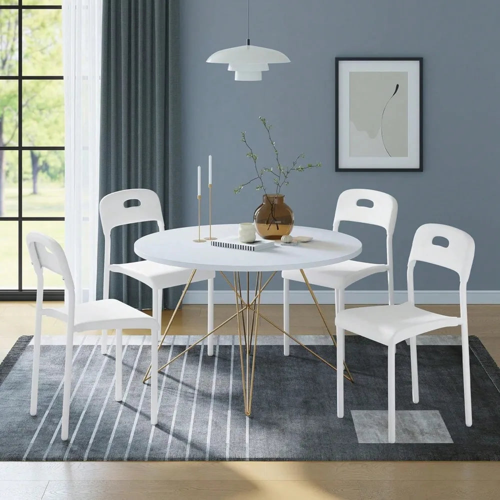 4 Stackable Modern Plastic w/Metal Legs
