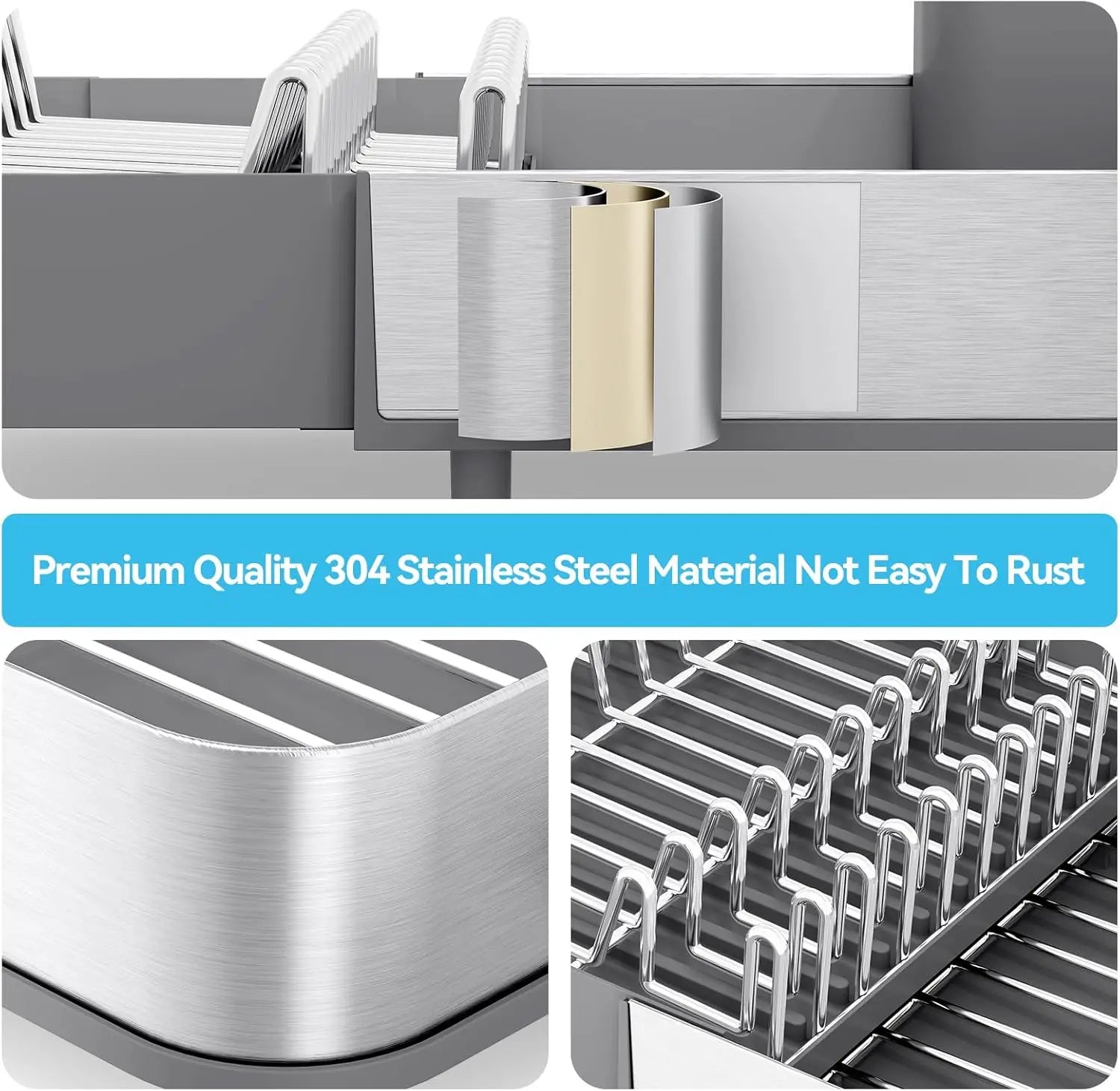 304 Stainless Steel Dish Rack, Expandable