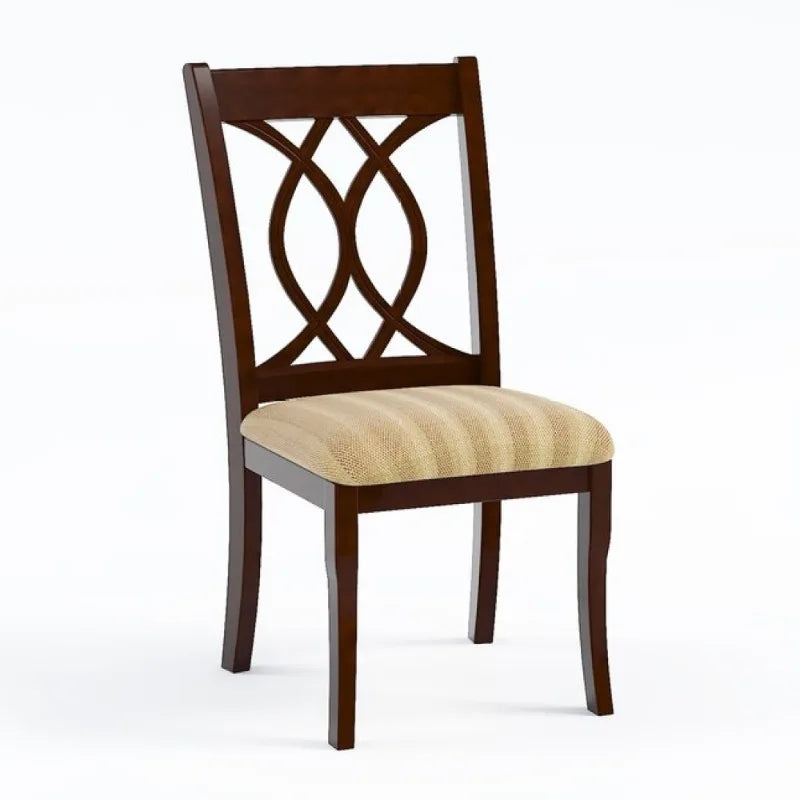2 Dark Brown Wooden Lattice Backrest