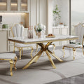 68" Modern White Faux Marble for 6-8 Rectangle