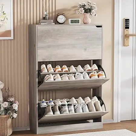Wood Shoe Storage Cabinet