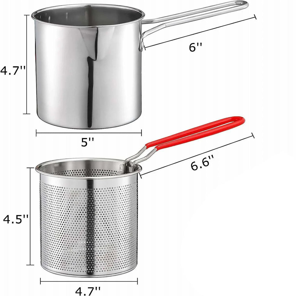 Deep Frying Pot W/Strainer Stainless