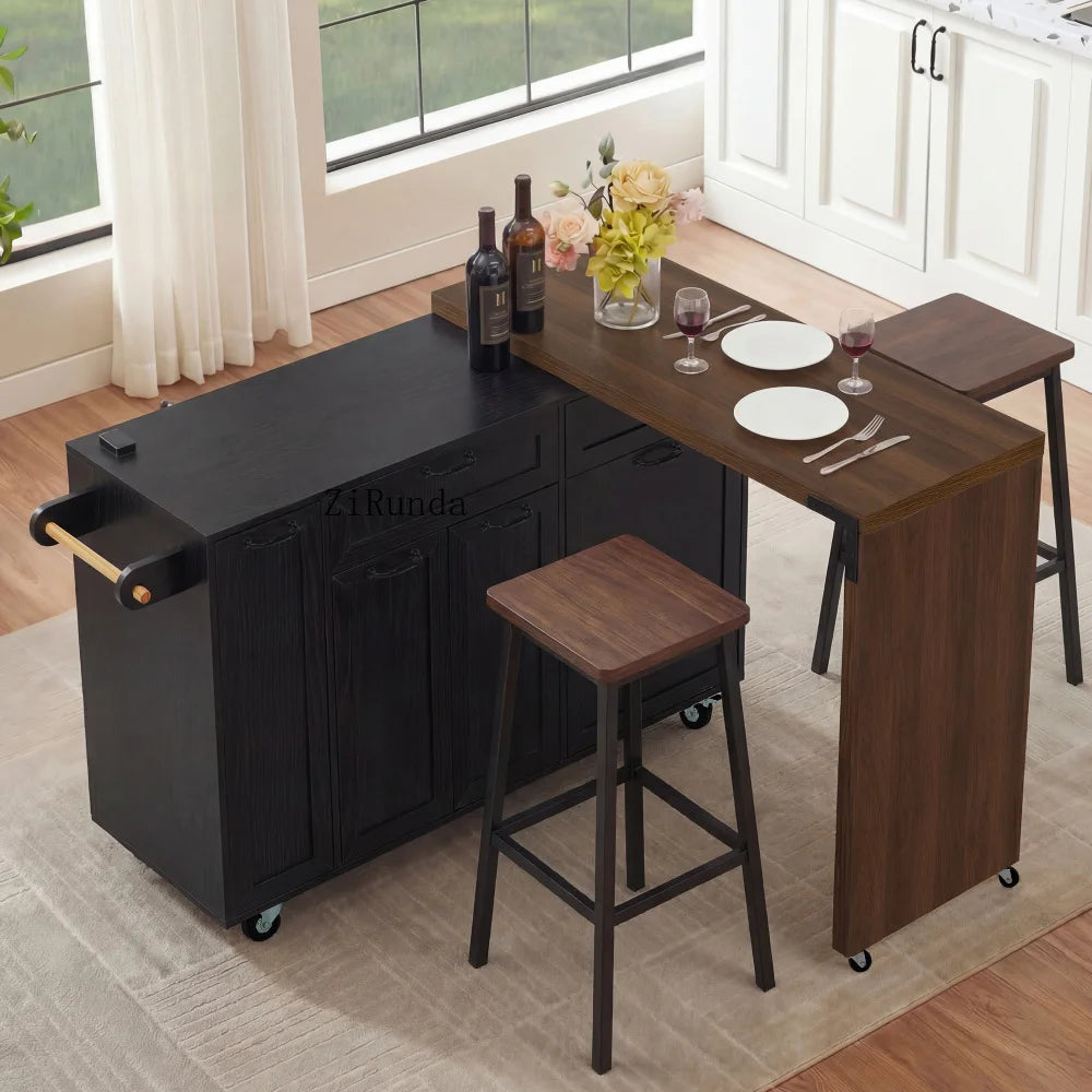 102.3 "Kitchen Island w/ Expandable Table