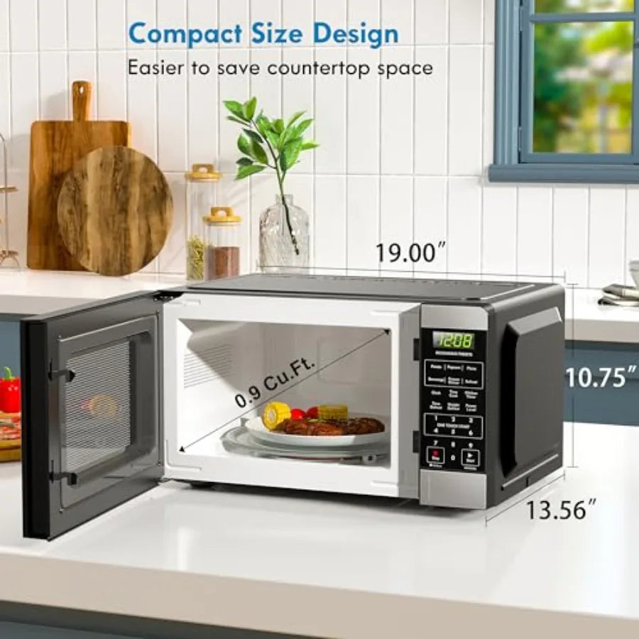 Microwave, 6 Auto-Preset Menus, 900 Watt 0.9 Cu Ft Stainless