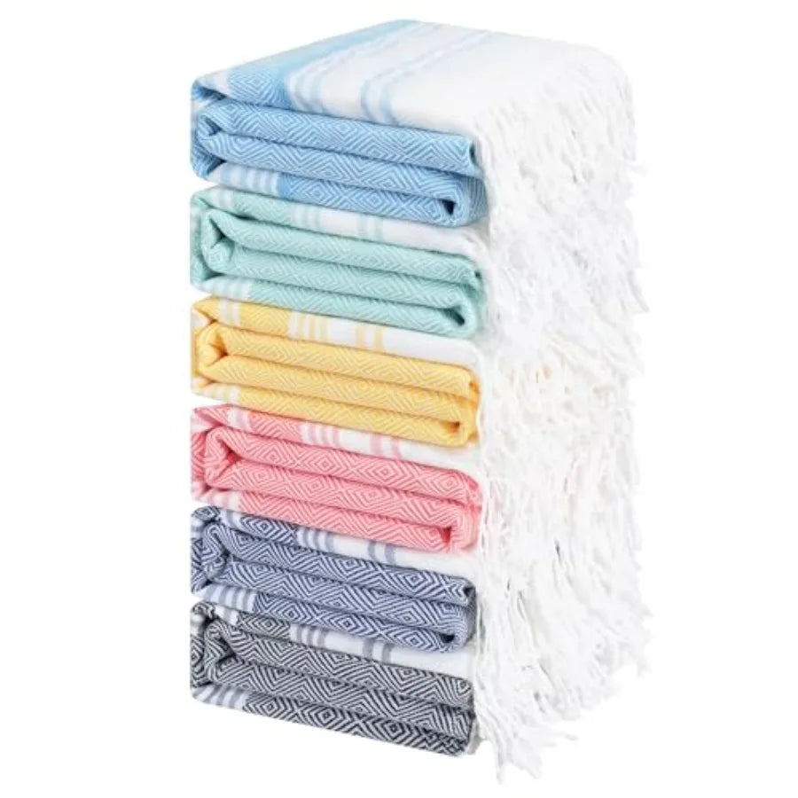 6 Oversized Stripe Turkish Beach Towel 74"x38"