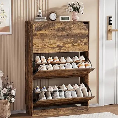 Wood Shoe Storage Cabinet