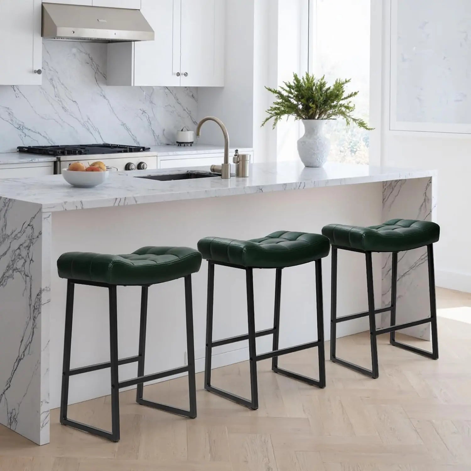 3 Black Bar Counter Height Stools