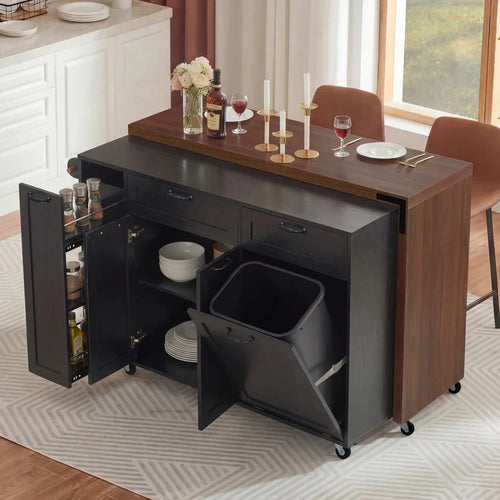 102.3 "Kitchen Island w/ Expandable Table