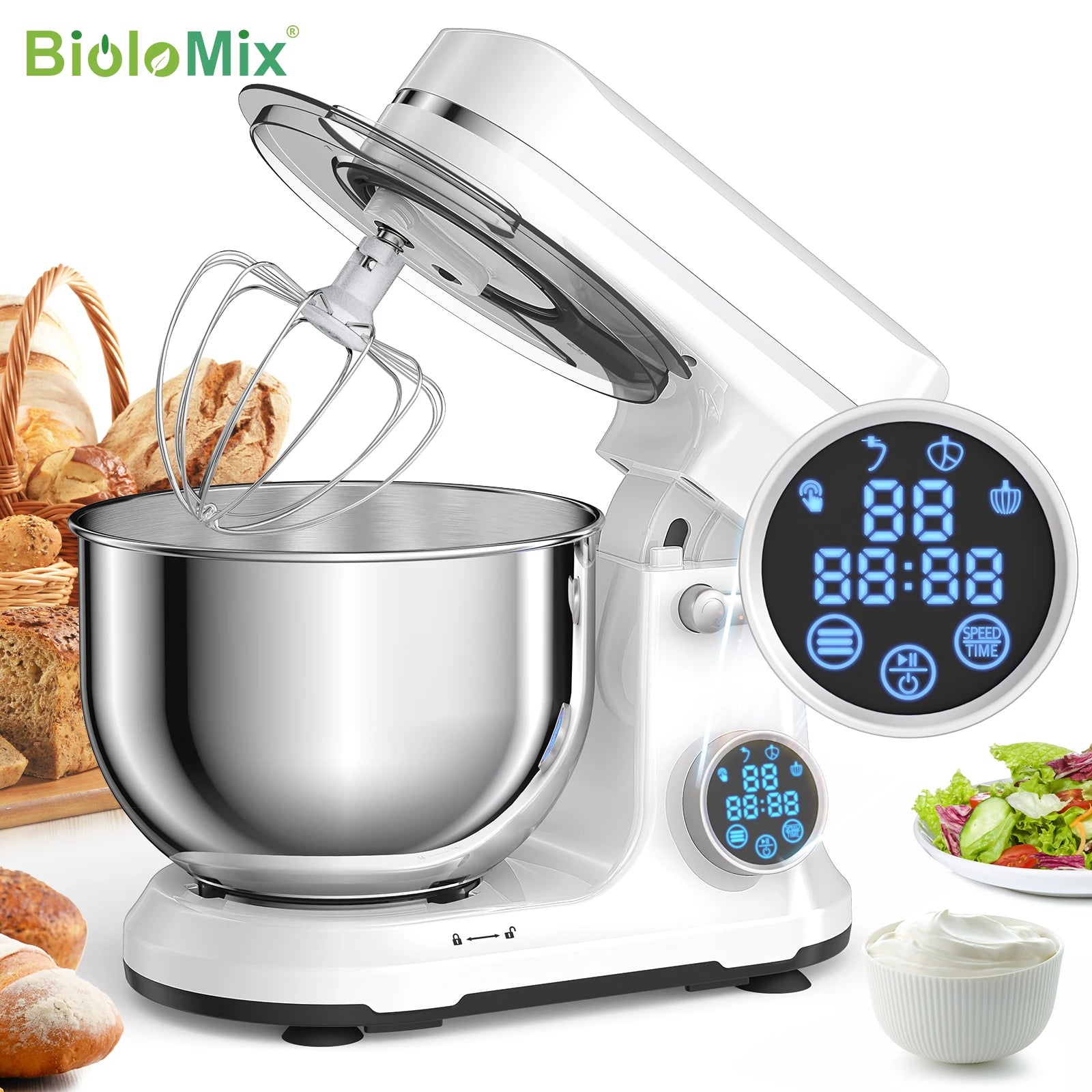 Food Stand Mixer, 1200W 11-Speeds DC Motor