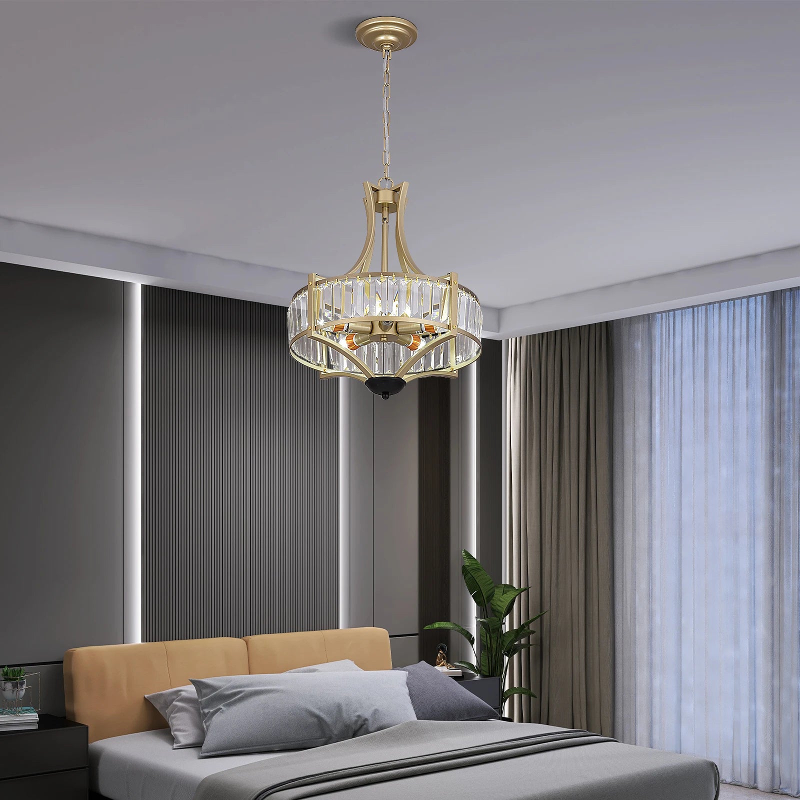 Luxury Gold & Crystal Chandelier
