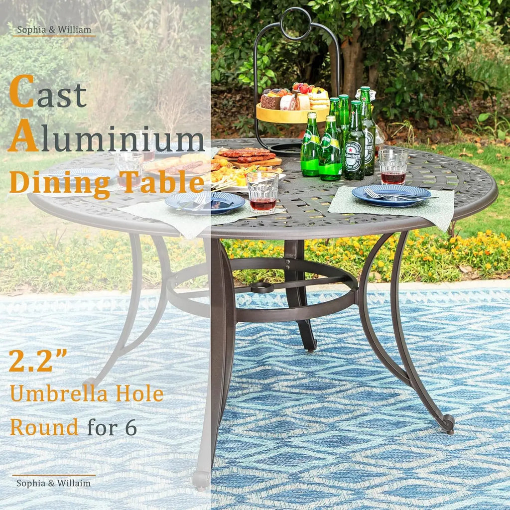 Round Cast Aluminum Outdoor Bronze
