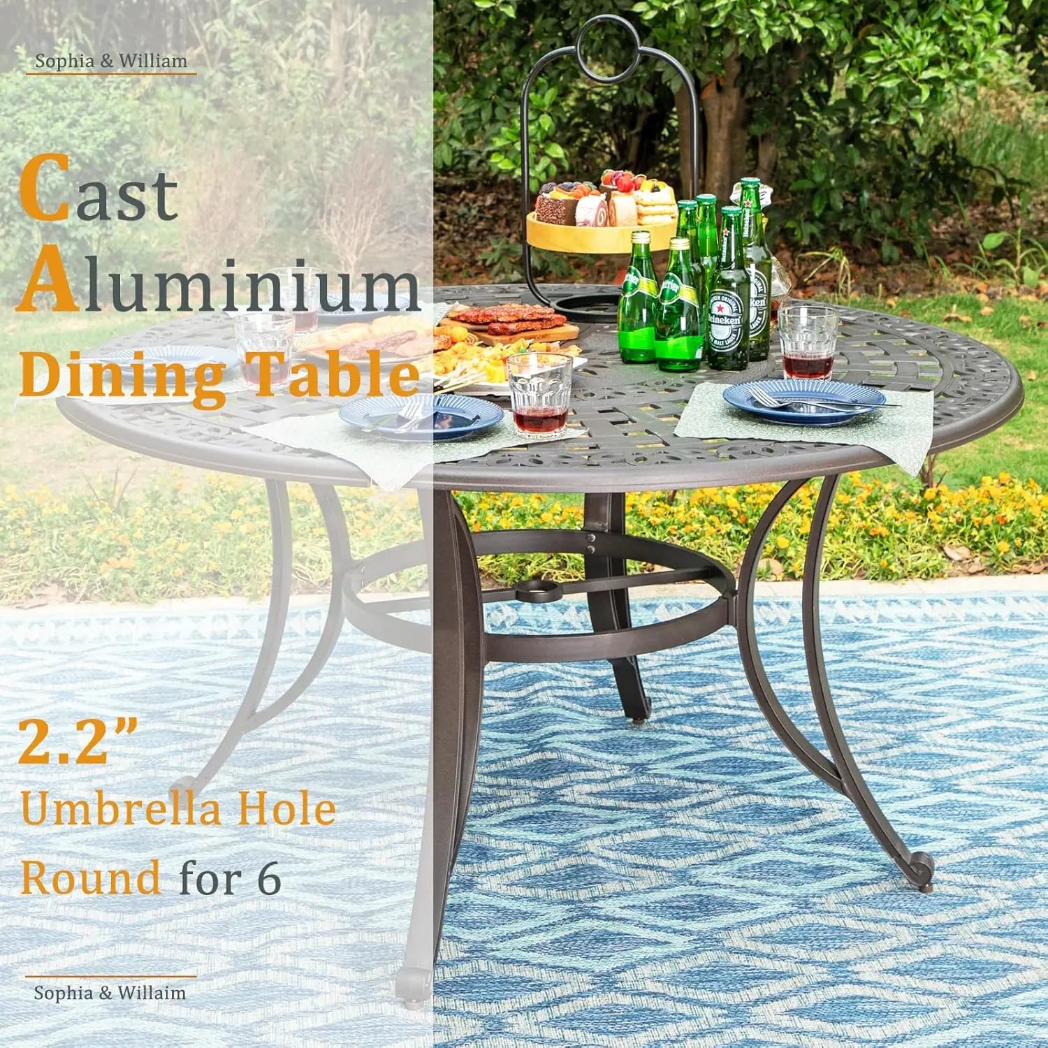 Round Cast Aluminum Outdoor Bronze