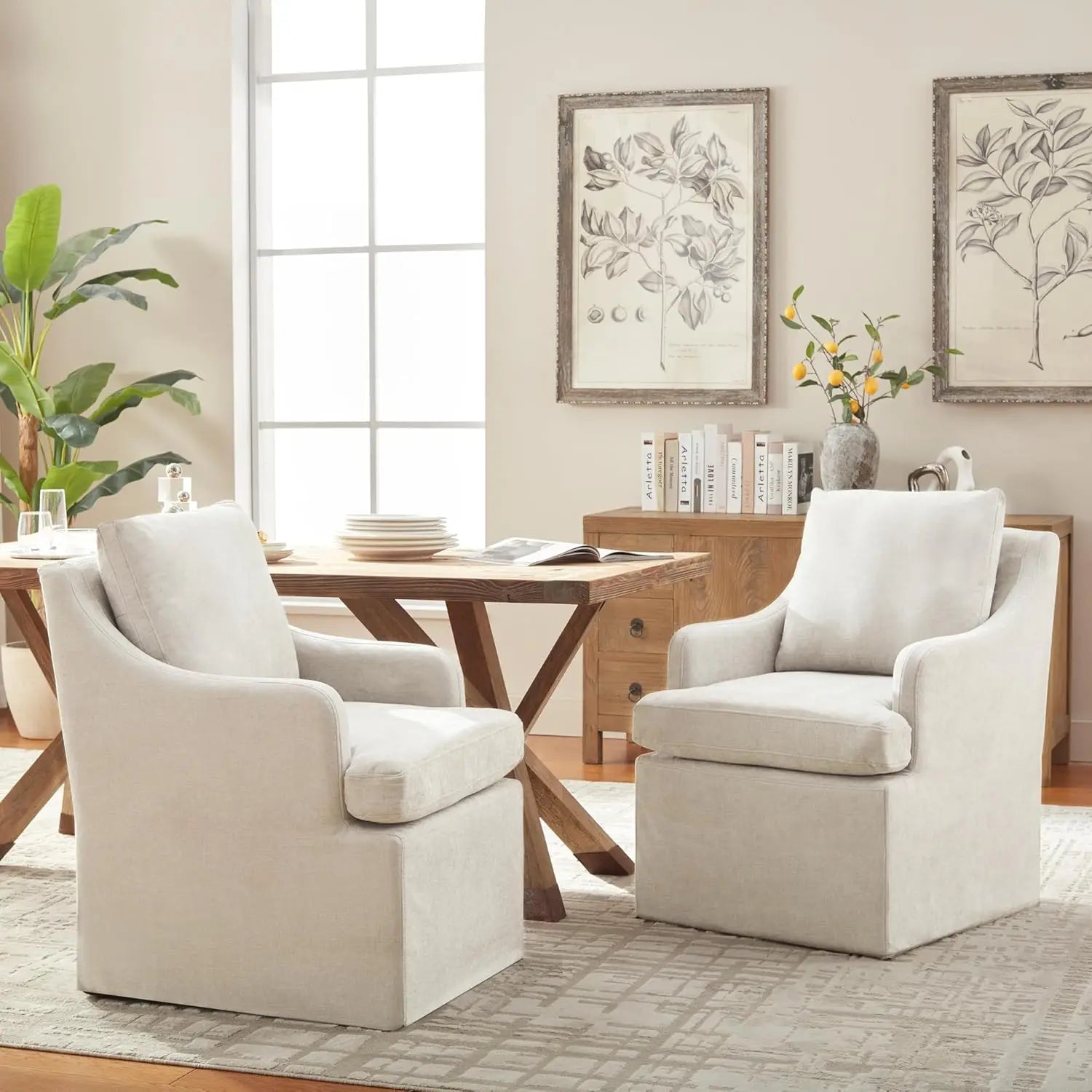 2 Upholstered W/4 Casters