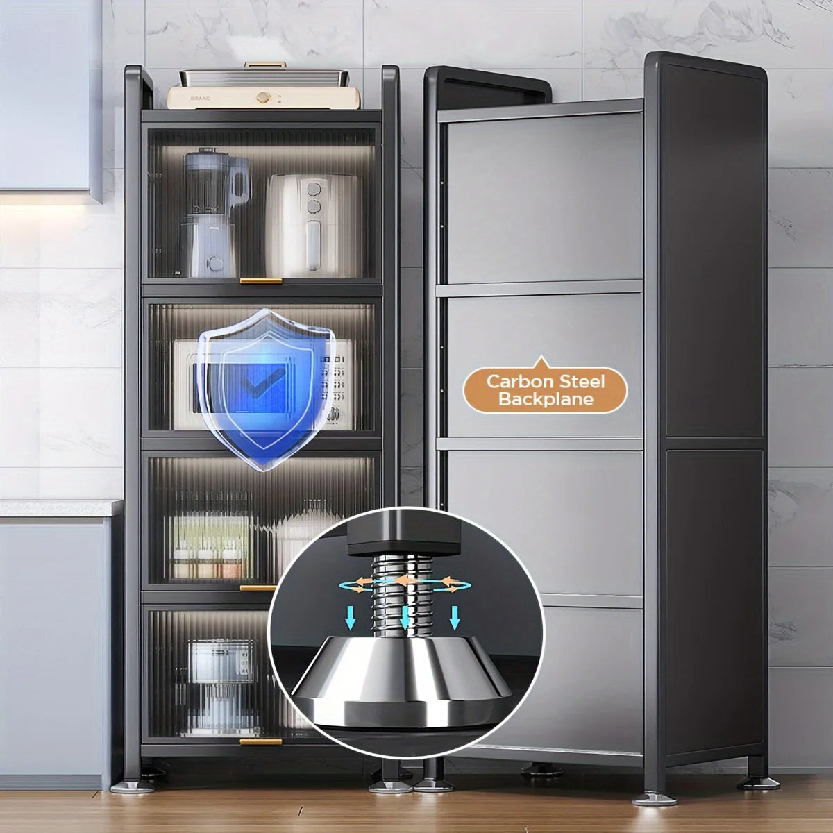 5-Tier Narrow Multifunctional Metal Storage Cabinet