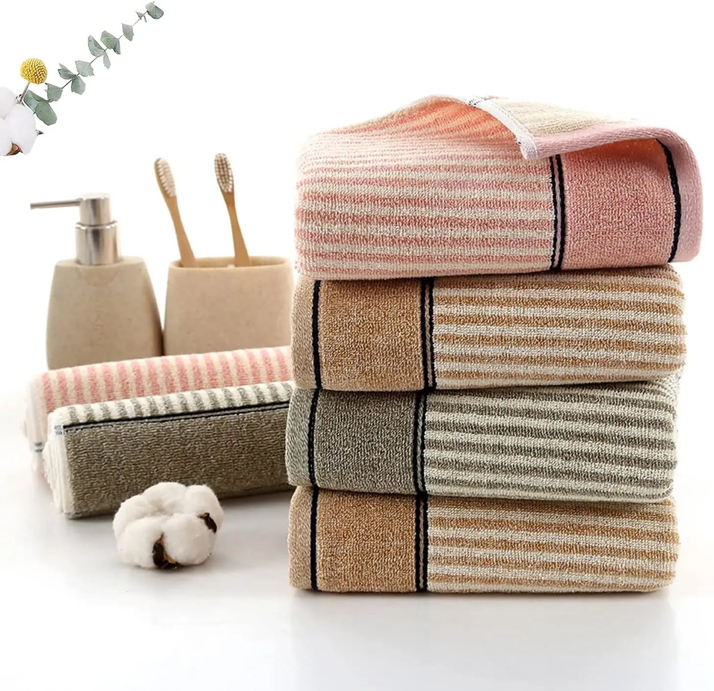 Striped Bath Towel Set/Hand Towels