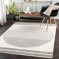 6'&'x7'9" Modern Geometric Black/Ivory