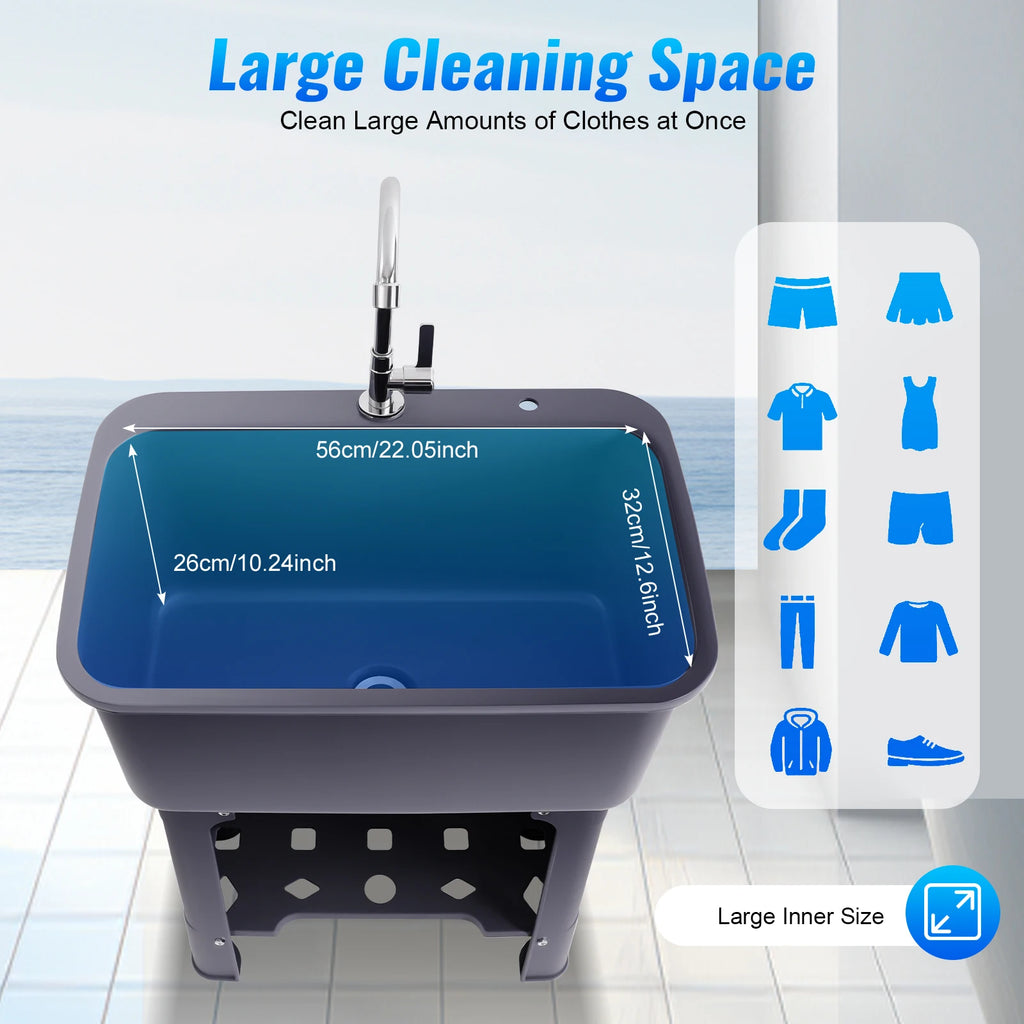 Utility Large Capacity w/360 faucet Freestanding