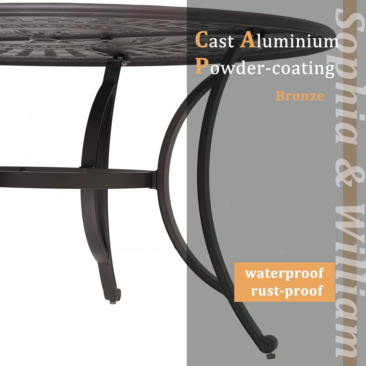 Round Cast Aluminum Outdoor Bronze