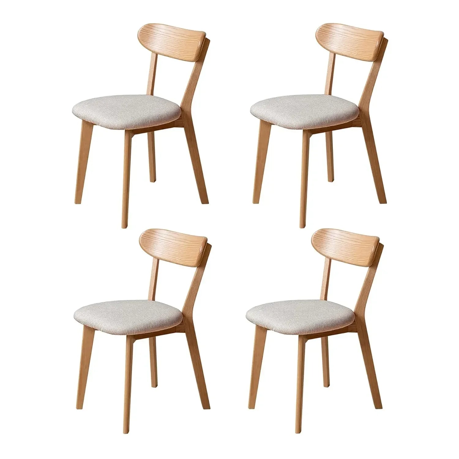 4 Solid Wood Curved Backrest