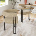 2 Bouclé Fabric Modern w/Cushioned Seat & Back