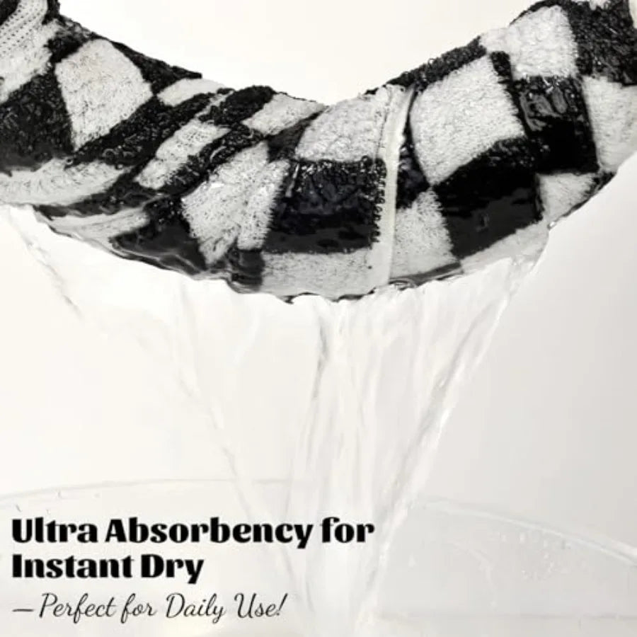 Towels Set of 8, Cute Checkered Towels
