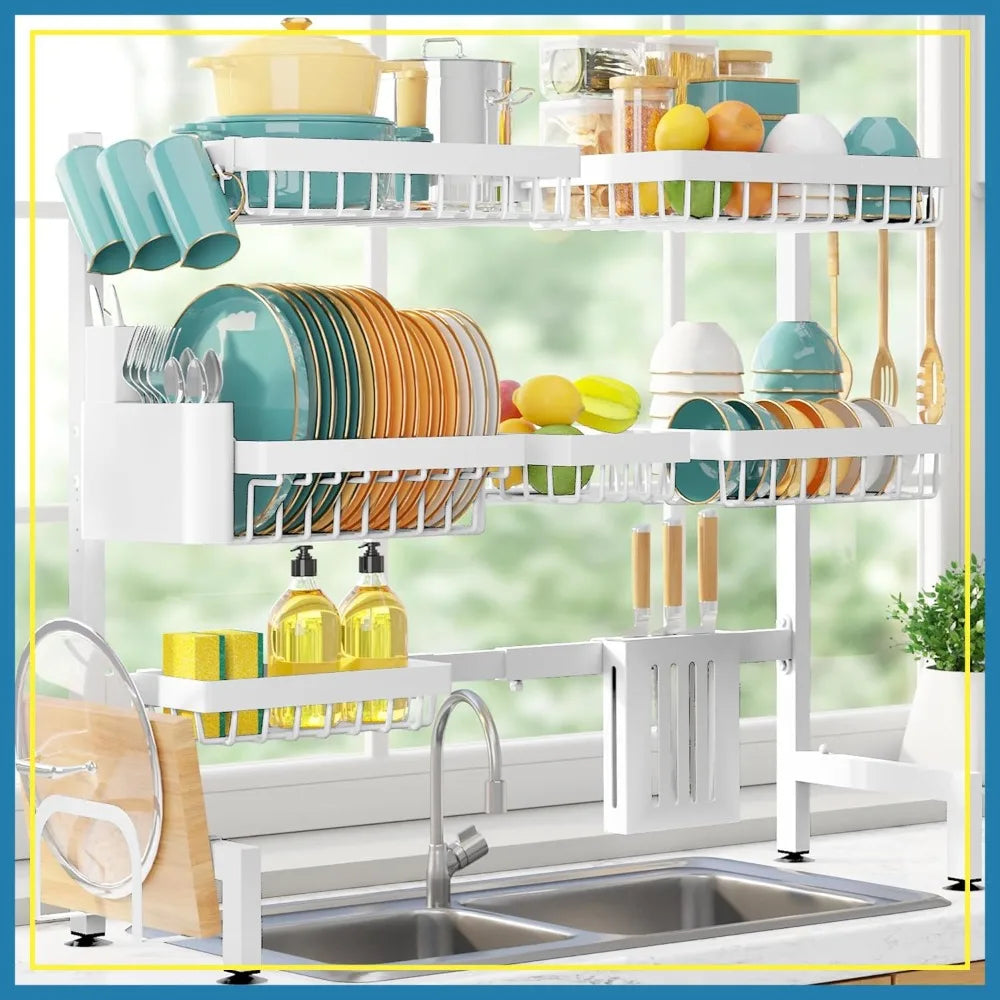 Adjustable Over Sink Dish Rack 3 Tier