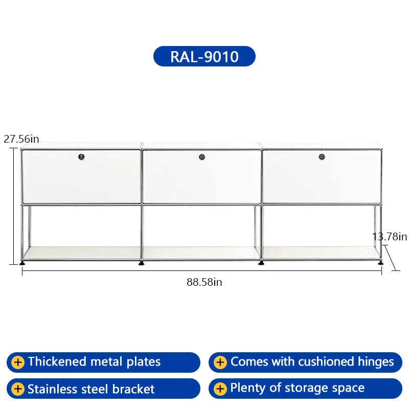 Metal TV Stand W/Cabinets