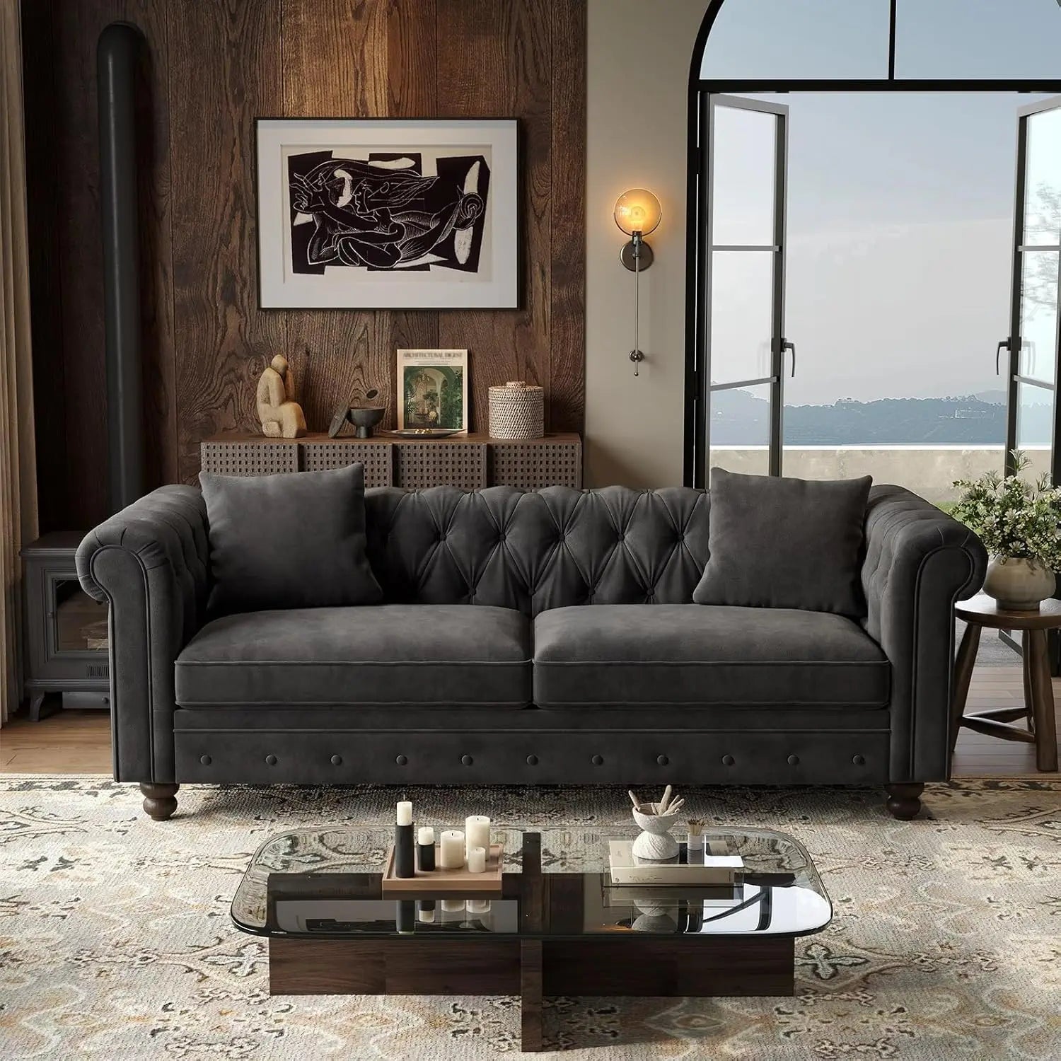 82 Inch Chesterfield Sofa