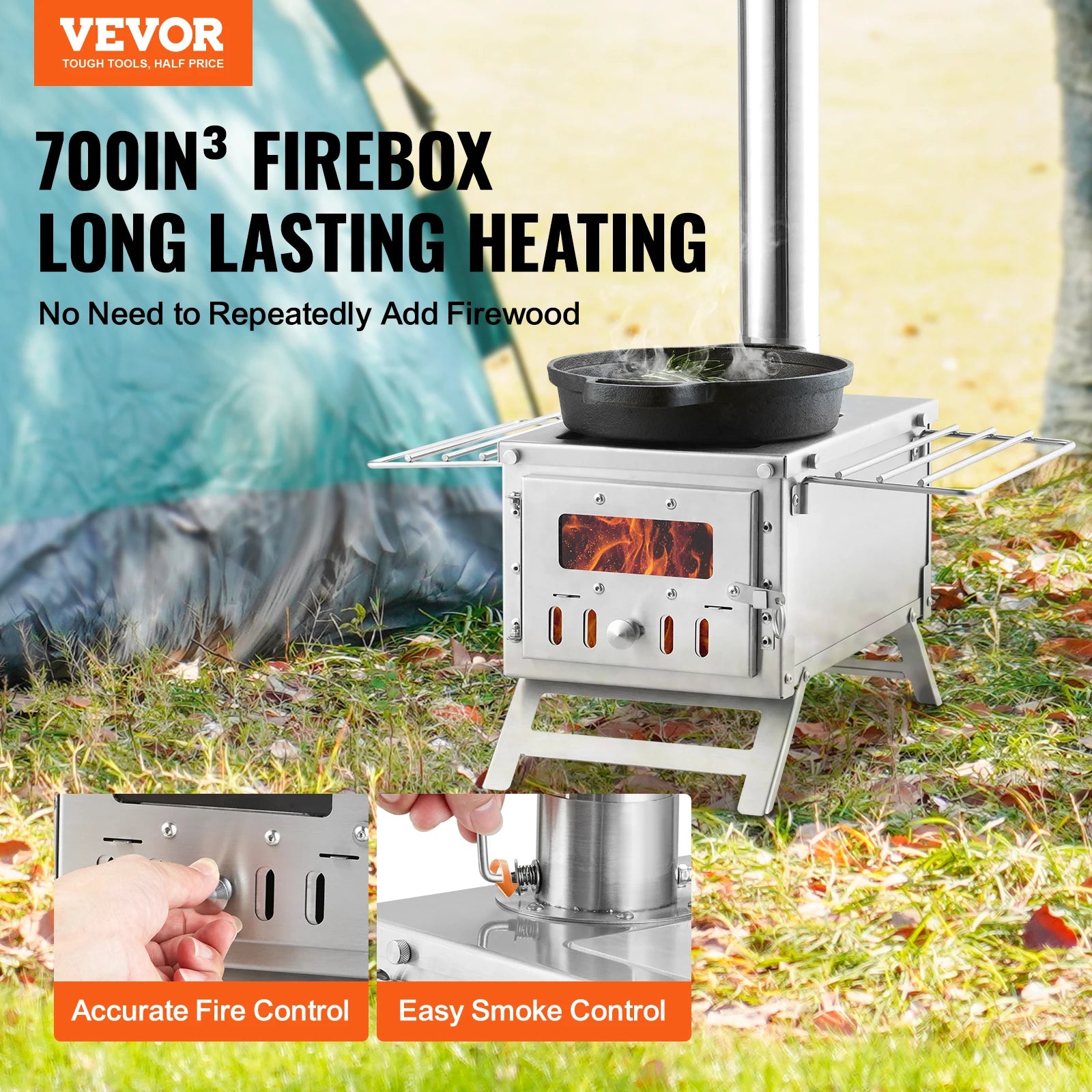 Wood Stove 80 in Stainless Camping/Tent Chimney Pipes