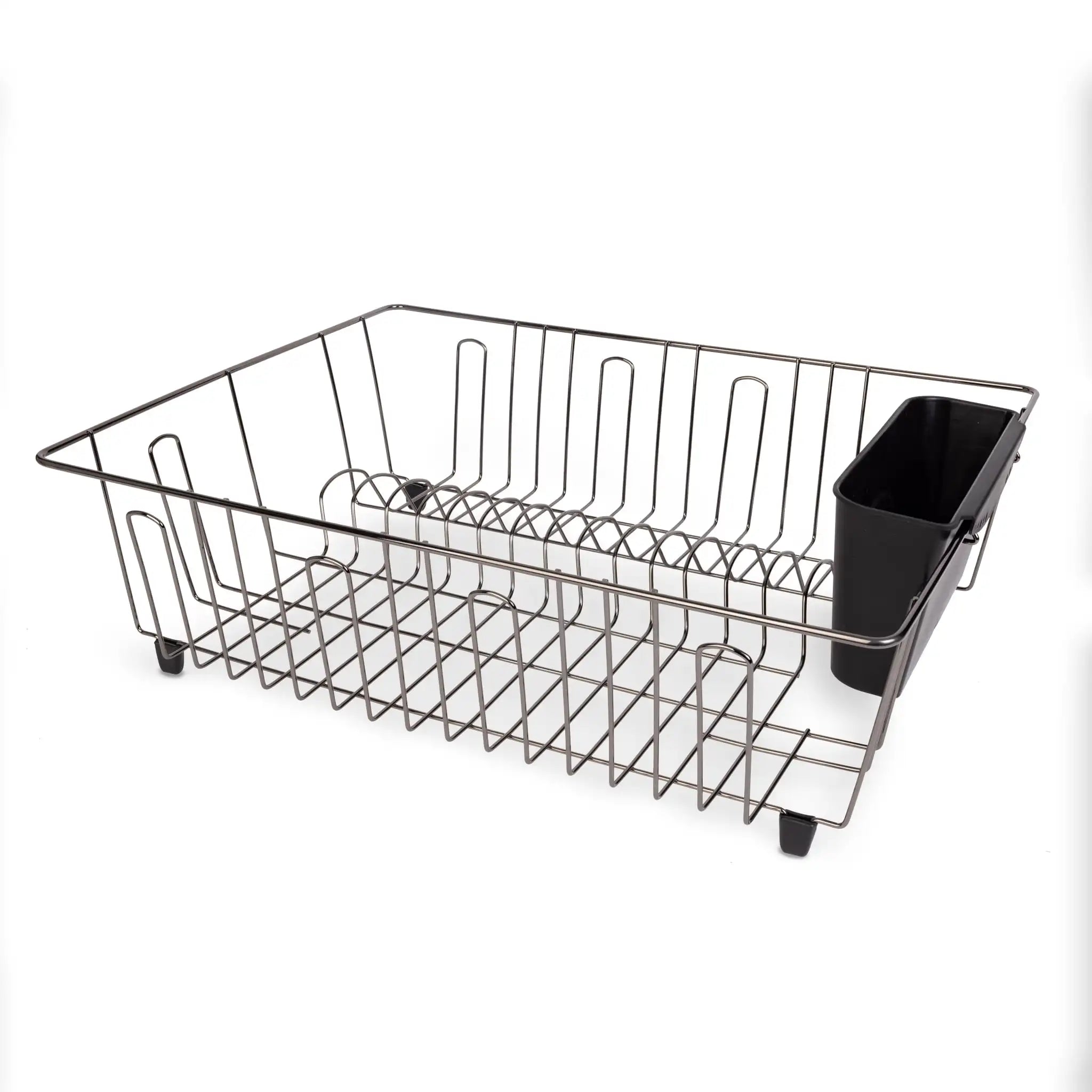 Large Wire Dish Rack Black/Chrome