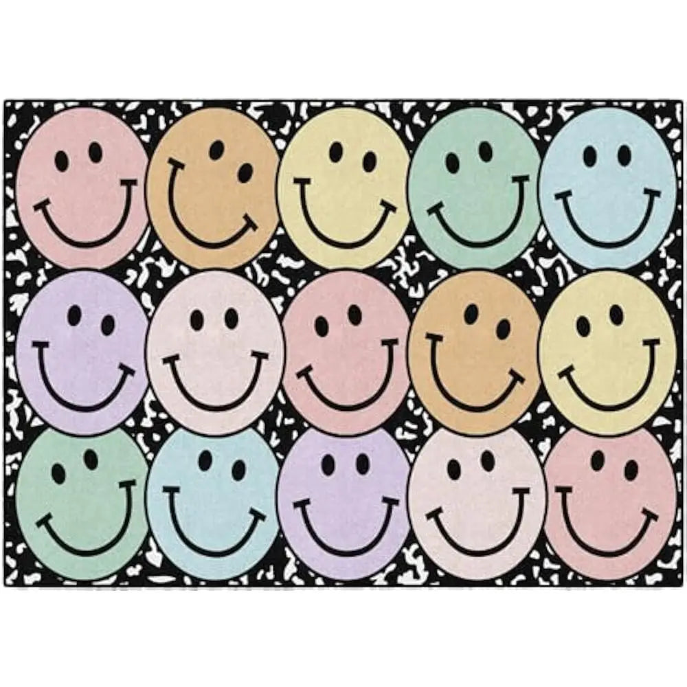 5x7'6" Pastel Rainbow Smileys