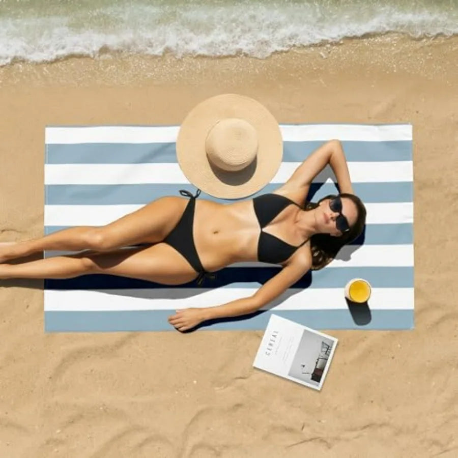 4 Pack Beach Towels Stripe Microfiber Adult, 30'' x 60''