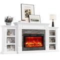 80" Electric Fireplace Mantel Cabinets