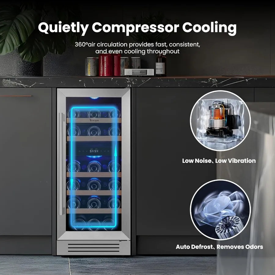 15" Dual Zone Wine Fridge 28 Bottle Capacity