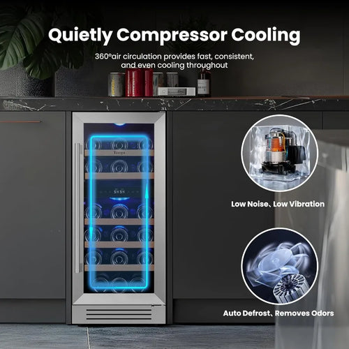 15" Dual Zone Wine Fridge 28 Bottle Capacity