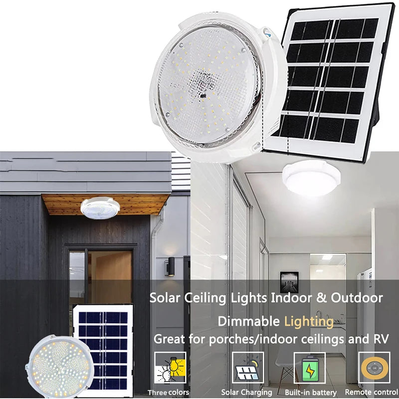 2 Solar Powered Ceiling Lights
