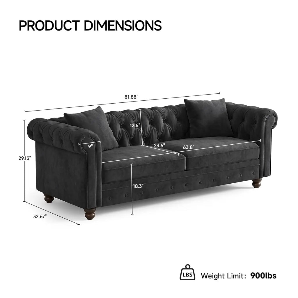 82 Inch Chesterfield Sofa