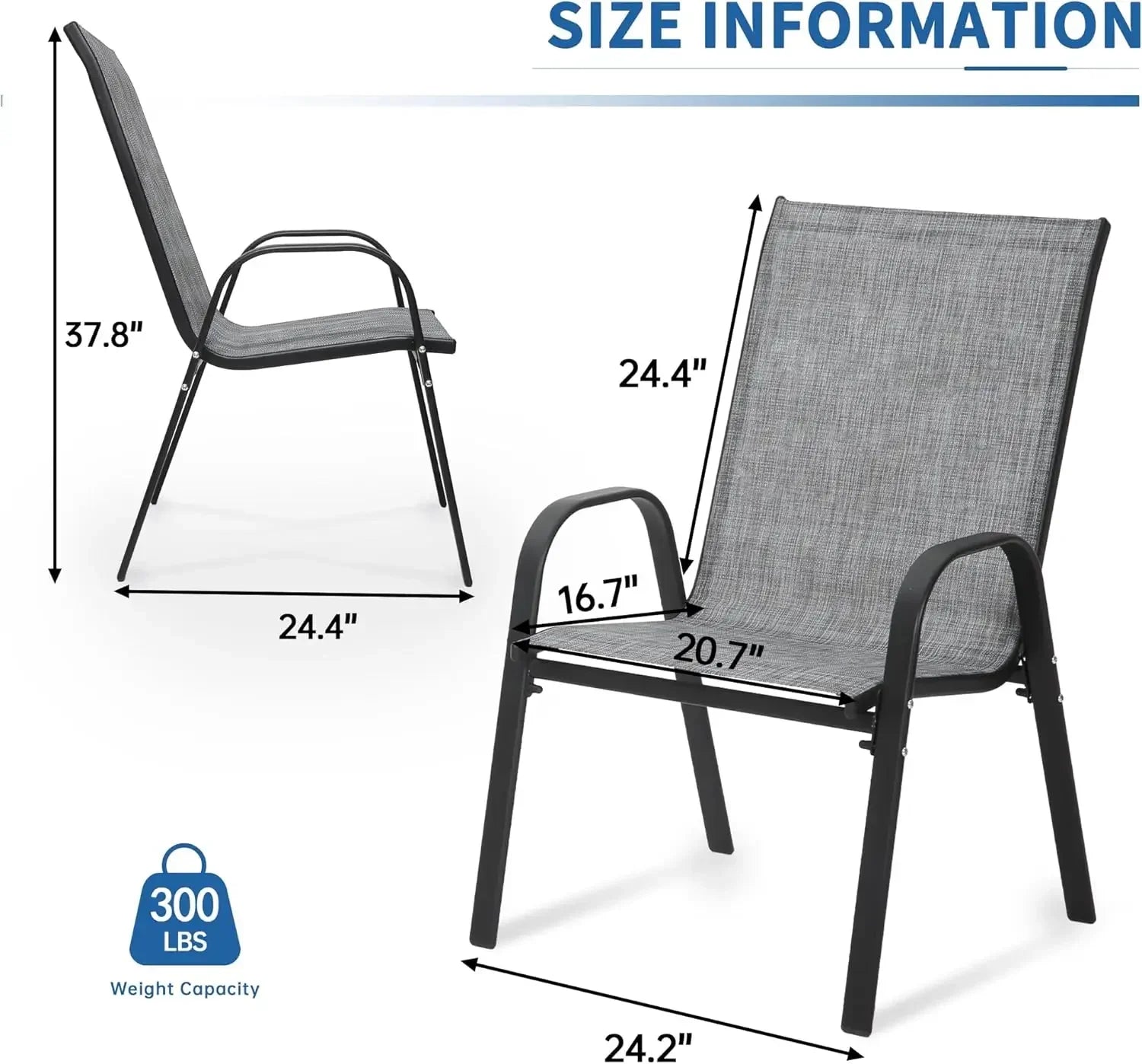 8 Patio Chairs Stackable