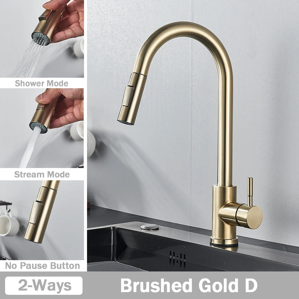 Brushed Nickel Flexible Pull Out Nozzle