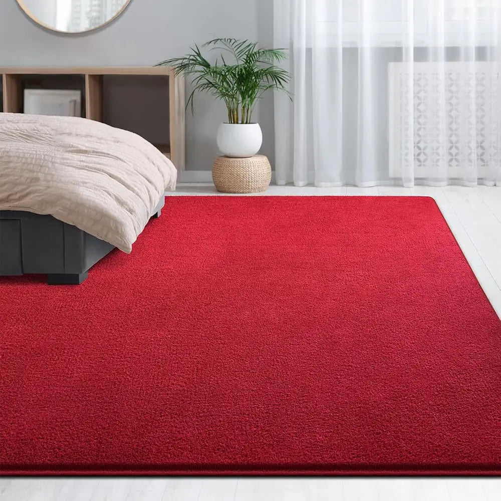6x9 Red Shag Soft Thia Memory Foam