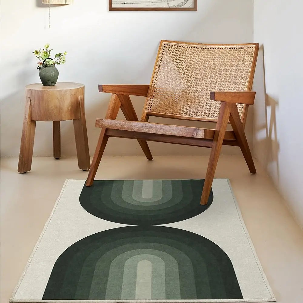 3x5 Modern Sage Washable Graphic